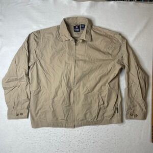 Chaps Mens Tan Lightweight‎ Full Zip Collared Jacket XL